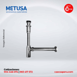 Trampa minimalista cromada con desagüe push - METUSA